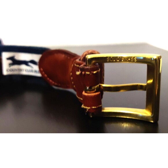 Country Club Prep Southern States Logo Belt Men Size 42 Stitched Canvas, Leather - Picture 13 of 16